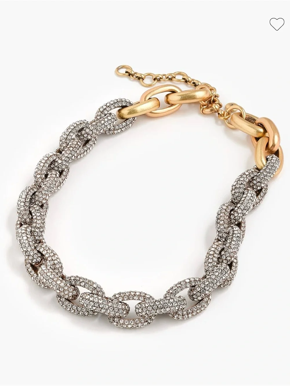 J. Crew Two-Tone Pave Crystal Link Necklace-NWOT• GIFT IDEA 🎁 GREAT DEAL!